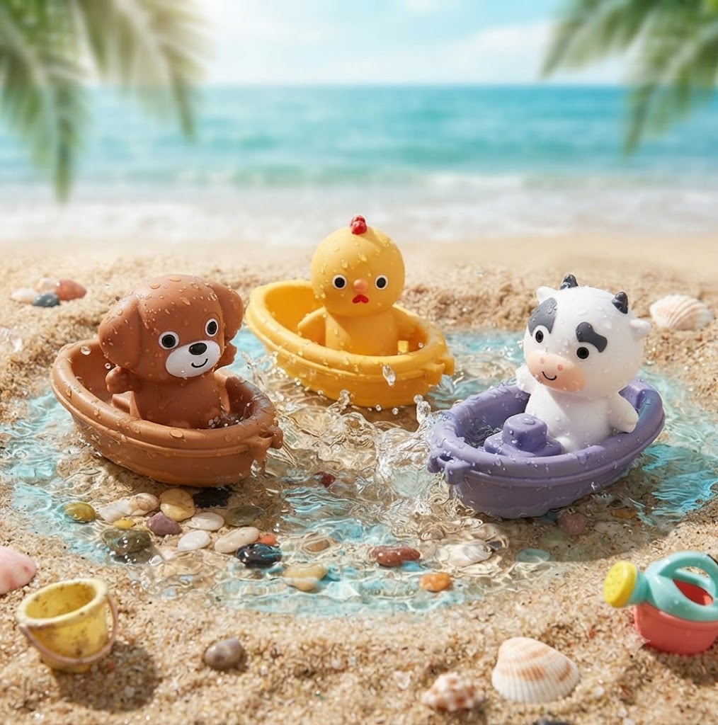 6Pcs Stackable Bath Toys Set for Toddlers – Floating Boats & Cute Animal Water Toys, Fun Bathtub Birthday Gifts for Boys & Girls