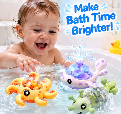 Adorable Wind-Up Bath Toys Set - 3 Unique Sea Creatures - Octopus, Whale Fountain, and Crawling Caterpillar - Floating Water Toys for Toddlers & Kids, Perfect Bathtub Fun & Gifts