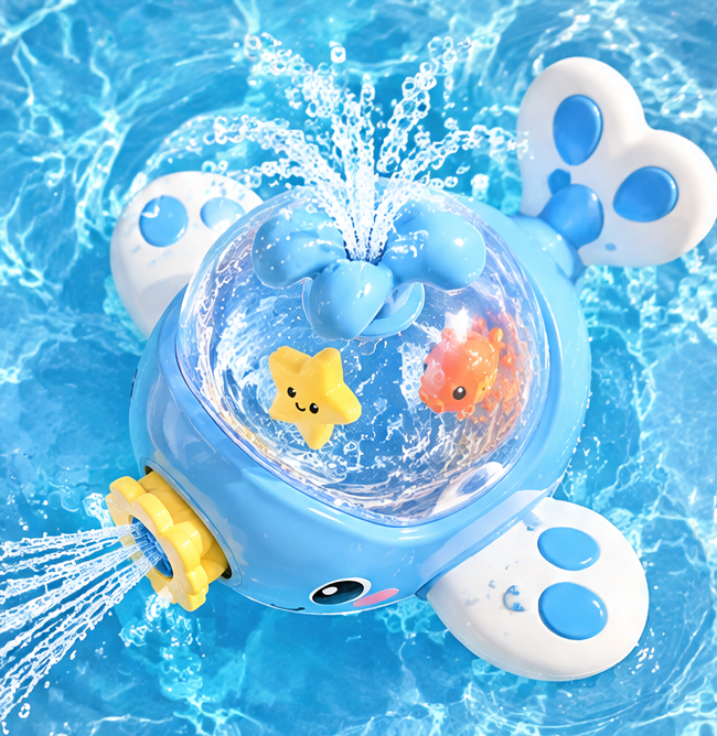 Bath Time Bliss: Adorable Whale Sprinkler Toy with Water Spray & Spinner, Cute Floating Fish & Star, Perfect for Toddler Pool & Tub Play