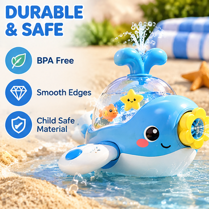 Bath Time Bliss: Adorable Whale Sprinkler Toy with Water Spray & Spinner, Cute Floating Fish & Star, Perfect for Toddler Pool & Tub Play