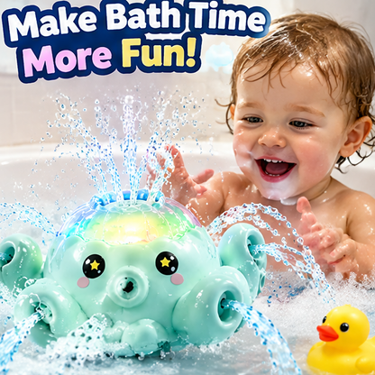 Floating Spray Octopus Cloud Bath Toy - Electric Auto-Water Spraying, Floating & Moving, and Colorful LED Light-Up Octopus Bathtub Toy for Toddlers, Pool & Water Play