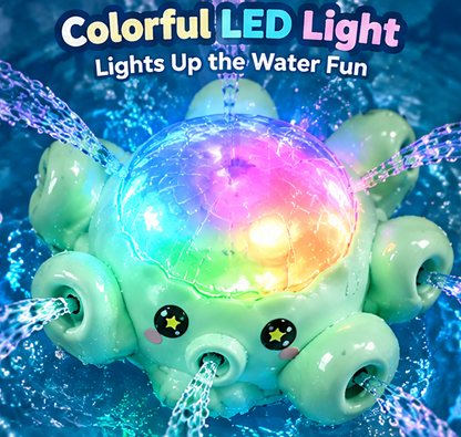 Floating Spray Octopus Cloud Bath Toy - Electric Auto-Water Spraying, Floating & Moving, and Colorful LED Light-Up Octopus Bathtub Toy for Toddlers, Pool & Water Play