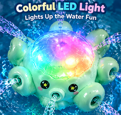 Floating Spray Octopus Cloud Bath Toy - Electric Auto-Water Spraying, Floating & Moving, and Colorful LED Light-Up Octopus Bathtub Toy for Toddlers, Pool & Water Play
