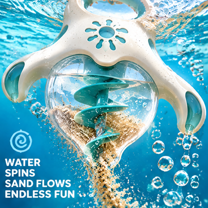 Kids Beach Sand & Water Funnel Toy - Creative Ocean-Inspired Sand Hourglass with Central Spiral Slide & Easy-Grip Handle for Beach Vacation, Sandpit & Outdoor Play