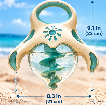 Kids Beach Sand & Water Funnel Toy - Creative Ocean-Inspired Sand Hourglass with Central Spiral Slide & Easy-Grip Handle for Beach Vacation, Sandpit & Outdoor Play
