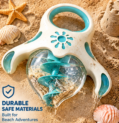 Kids Beach Sand & Water Funnel Toy - Creative Ocean-Inspired Sand Hourglass with Central Spiral Slide & Easy-Grip Handle for Beach Vacation, Sandpit & Outdoor Play