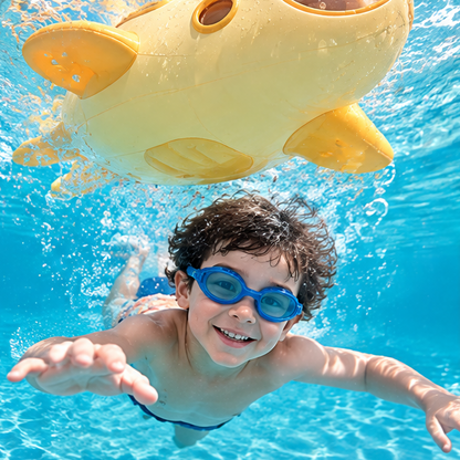 Kids Inflatable Pool Floats - Cute Cartoon Ocean Animal Designs (Manta Ray, Jellyfish, and Submarine) with Comfortable Seats and Safety Handles for Toddler Summer Water Play & Pool Parties