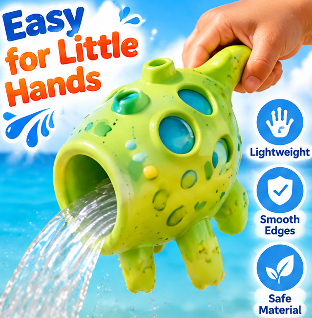 Kids Ocean Explorer Sand and Water Toy Bundle - Interactive Waterfall Station, Pouring Container, and Mold Set for Beach Days and Sandbox Adventures