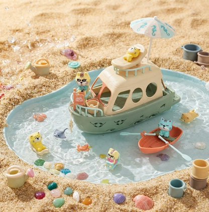 Kids Pirate Ship Cat Toy Playset – Pretend Play Kitten Figures & Accessories, Fun Party Favor & Gift for Boys