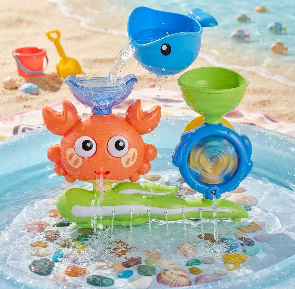 Kids Suction Cup Water Spinner Bath Toy Set – Fun Interactive Sensory Wall Toys, Safe ABS Bath Toys for Boys & Girls