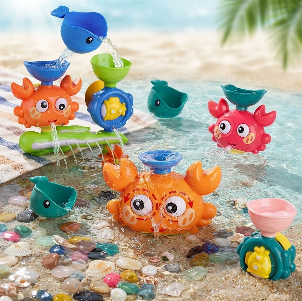 Kids Suction Cup Water Spinner Bath Toy Set – Fun Interactive Sensory Wall Toys, Safe ABS Bath Toys for Boys & Girls