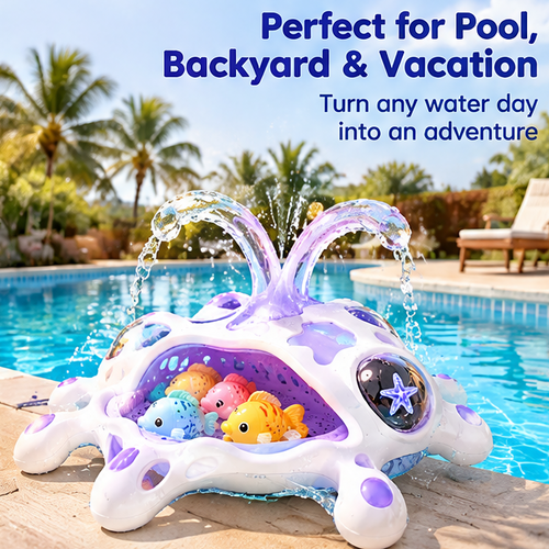 Magical Fishing & Ocean Cave Bath Toy Set - Interactive Magnetic Fishing Rod with Glowing Jellyfish Design, Floating Cave House & Colorful Swimming Fish - Toddler Bathtub & Pool Water Play Set