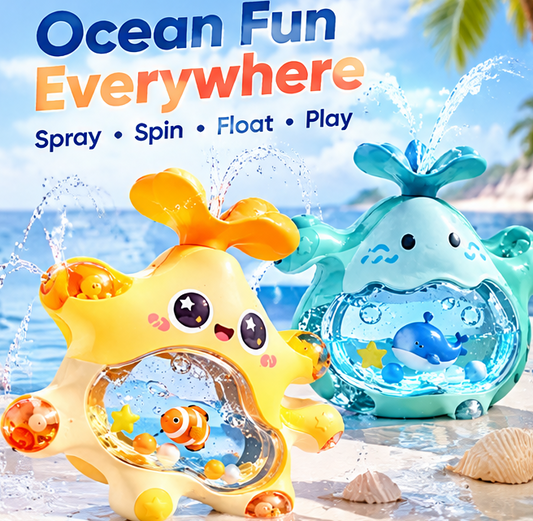 Ocean Adventure Bath Toys - Interactive Water Spraying Sea Creatures with Floating Marine Friends & Multi-Directional Spouts - Cute Toddler Bathtub & Pool Play Set
