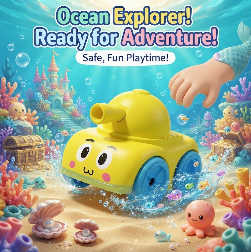 Wind-Up Amphibious Tank Bath Toy for Toddlers – Floating Water & Land Tank Car, Fun Educational Water Toys for Kids