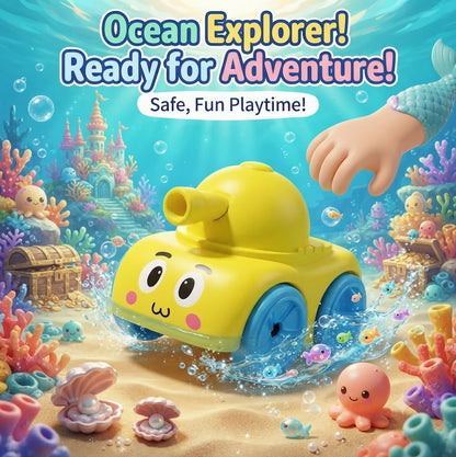 Wind-Up Amphibious Tank Bath Toy for Toddlers – Floating Water & Land Tank Car, Fun Educational Water Toys for Kids