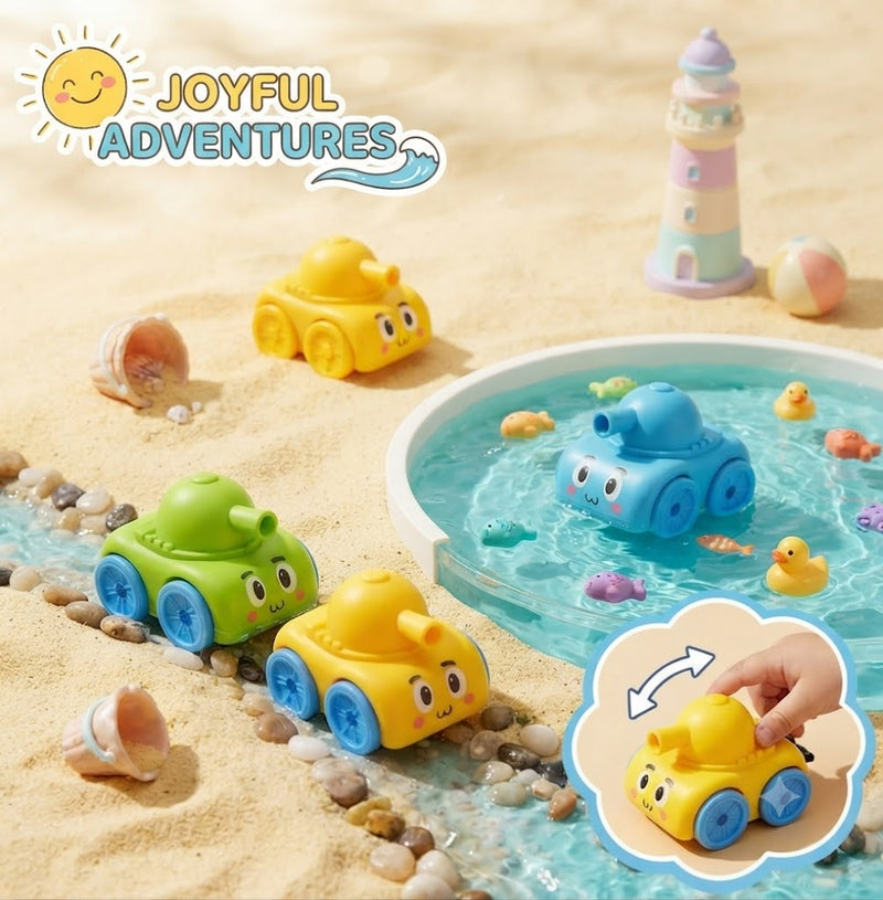 Wind-Up Amphibious Tank Bath Toy for Toddlers – Floating Water & Land Tank Car, Fun Educational Water Toys for Kids